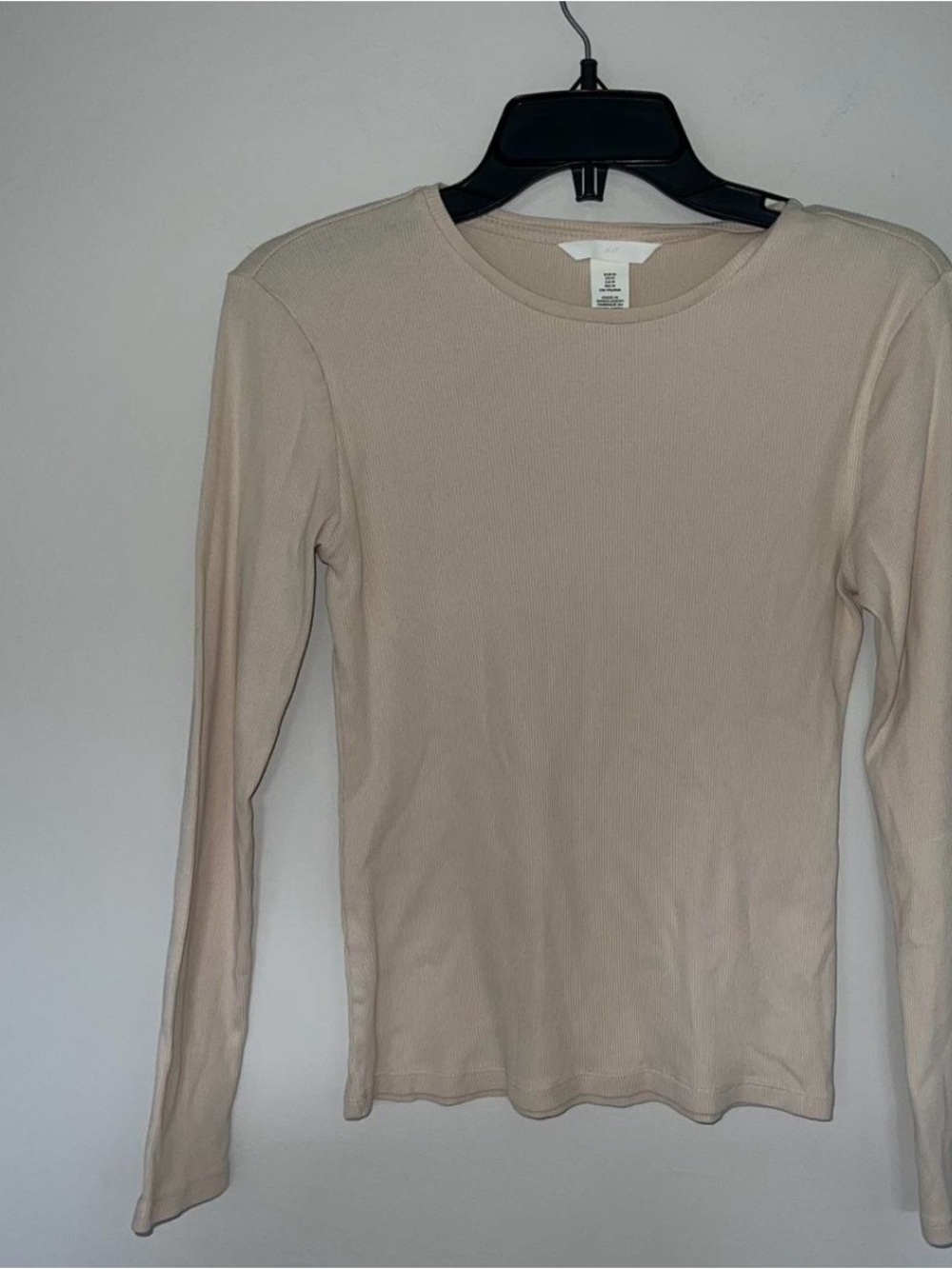 H&M Lightweight Long Sleeve Top - Cream
